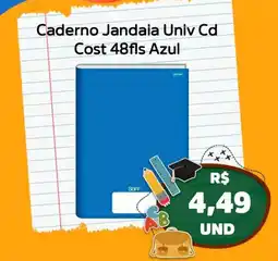 Super Vi Supermercados Caderno Jandaia Univ Cd Cost 48fls Azul oferta