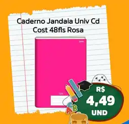 Super Vi Supermercados Caderno Jandaia Univ Cd Cost 48fls Rosa oferta