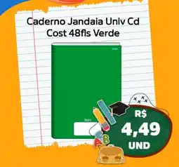 Super Vi Supermercados Caderno Jandaia Univ Cd Cost 48fls Verde oferta
