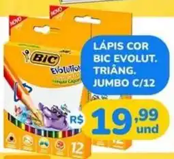 Supermercados Planalto Lápis cor bic evolut. triang. jumbo c/12 oferta