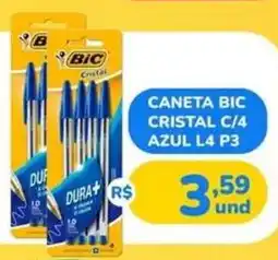 Supermercados Planalto Caneta bic cristal c/4 azul l4 p3 a oferta