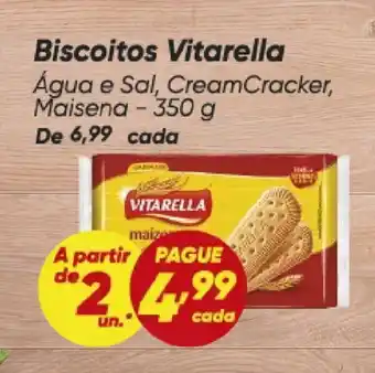 Biscoitos Vitarella Água e Sal, Cream Cracker, Maisena