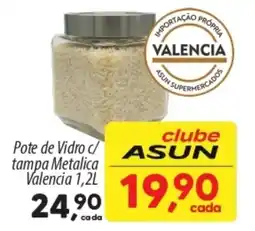 Asun Pote de Vidro / tampa Metalica Valencia oferta