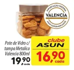 Asun Pote de Vidro c/ tampa Metalica Valencia oferta