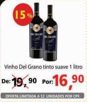 Vinho Del Grano Tinto suave 1L