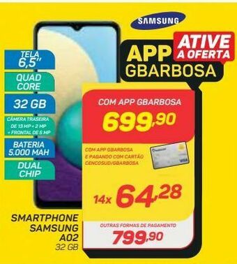 GBarbosa Smartphone samsung a02 32 gb oferta