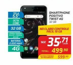 GBarbosa Smartphone positivo twist 4g 32 gb oferta