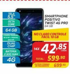 GBarbosa Smartphone positivo twist 4g pro 64 gb oferta