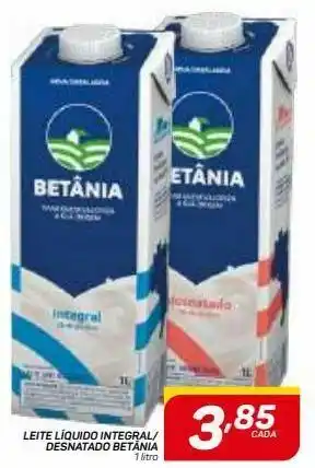GBarbosa Leite líquido integral/ desnatado betânia 1lt oferta