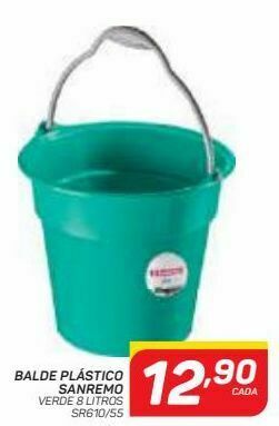 GBarbosa Balde plástico sanremo verde 8 litros oferta