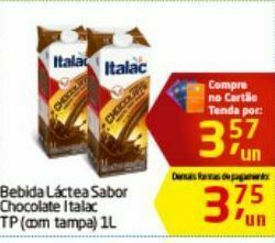 Tenda Atacado Bebida láctea chocolate italac 1l oferta