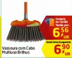 Tenda Atacado Vassoura com cabo brilhus oferta