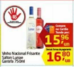 Tenda Atacado Vinho nacional frisante salton lunae 750ml oferta