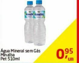 Tenda Atacado Água mineral sem gás minalba 510ml oferta