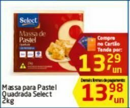 Tenda Atacado Massa para pastel quadrada select 2kg oferta
