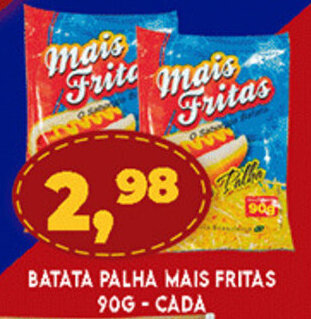 Supermercados Cristal Batata Palha Mais Fritas 90g cada oferta