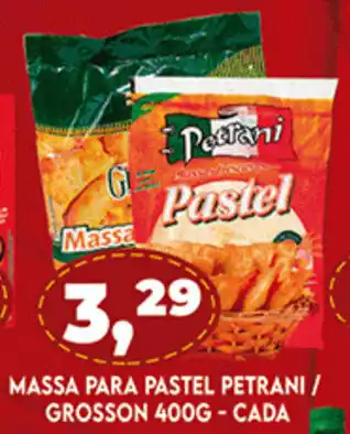 Supermercados Cristal Massa para Pastel Petrani/ Grosson 400g cada oferta