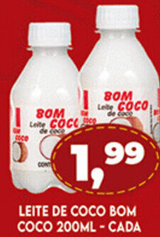 Supermercados Cristal Leite de Coco Bom Coco 200ml - cada oferta
