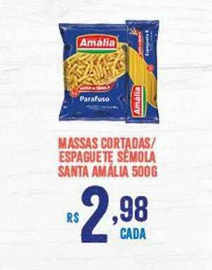 Bahamas Supermercados Massas Cortadas Espaguete Sêmola Santa Amália oferta