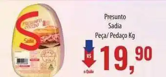 Supermercados BH Presunto Sadia Peça Pedaço Kg oferta