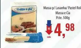 Supermercados BH Massa P Lasanha Pastel Rolo Massa E Cia oferta
