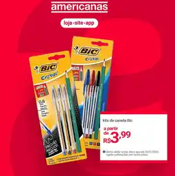 Lojas Americanas kits de caneta Bic oferta
