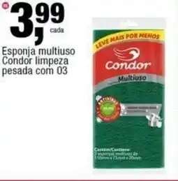 Frangolândia Esponja multiuso Condor limpeza pesada com 03 oferta