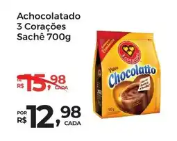 Super Luna Achocolatado 3 Corações Sachê oferta