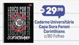 Supermercados Jau Serve Caderno Universitário Capa Dura Foroni Corinthians oferta