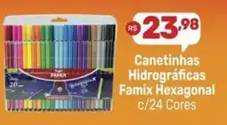Supermercados Jau Serve Canetinhas Hidrográficas Famix Hexagonal oferta