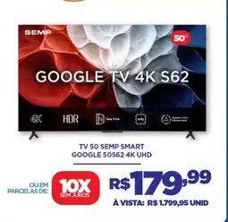 DB Supermercados Tv 50 semp smart GOOGLE 50S62 4K UHD oferta