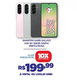 DB Supermercados Smartph sams galaxy A56 5G 128GB CINZA/ PRETO/ROSA oferta