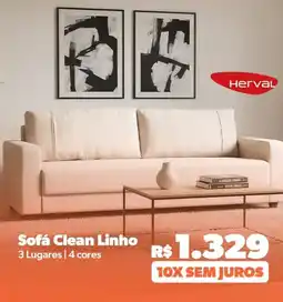 Lojas TaQi Sofá Clean Linho oferta