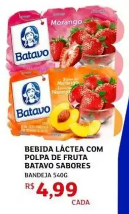 Assaí Atacadista Bebida láctea com polpa de fruta batavo sabores bandeja oferta