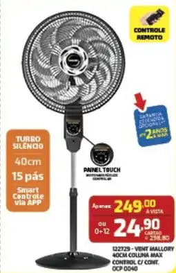 Macavi 122729-vent mallory 40cm coluna max control c/cont. ocp 0040 oferta