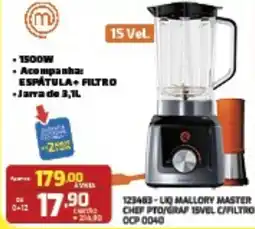 Macavi 123483-liq mallory master chef pto/graf 15vel c/filtro ocp 0040 oferta