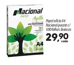 Asun Papel oficio A4 Nacional pacote c/ 500 folhas Brancas oferta