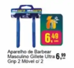 Negreiros Aparelho de Barbear Masculino Gillete Ultra Grip 2 Móvel c/ 2 oferta
