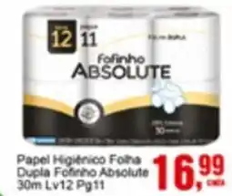 Negreiros Papel Higiénico Folha Dupla Fofinho Absolute 30m oferta