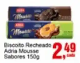 Negreiros Biscoito Recheado Adria Mousse Sabores oferta