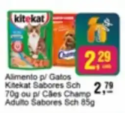 Negreiros Alimento p/ Gatos Kitekat Sabores Sch ou p/ Cães Champ Adulto Sabores Sch oferta