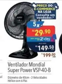 Supermercados Condor Ventilador Mondial Super Power VSP-40-B oferta
