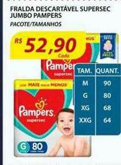 Assaí Atacadista Fralda Descartável Supersec Jumbo Pampers oferta