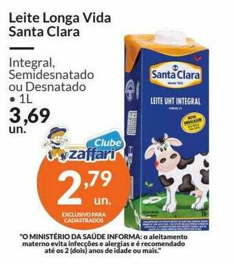 Zaffari Leite Longa Vida Santa Clara oferta
