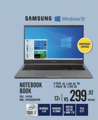 Zema Notebook Book Samsung oferta