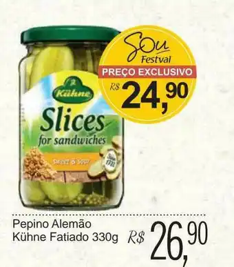 Pepino Alemão Kühne Fatiado