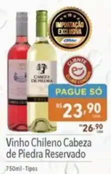 Supermercados Condor Vinho Chileno Cabeza de Piedra Reservado oferta