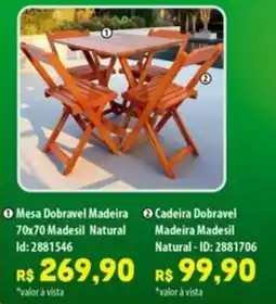Amoedo Cadeira Dobravel Madeira Madesil Natural oferta