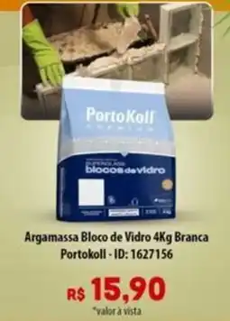 Amoedo Argamassa Bloco de Vidro Branca Portokoll oferta