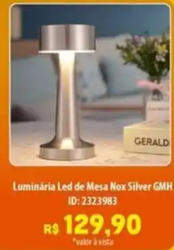 Amoedo Luminária Led de Mesa Nox Silver GMH oferta